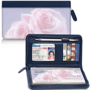 Rose Petal Blessings Zippered Checkbook Cover Wallet