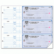 Deluxe High Security 3-On-A-Page Compact Checks w/ End Stubs