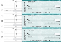 Teal Marble Invoice Business Checks