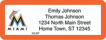 Miami Marlins(TM) MLB(R) Return Address Label