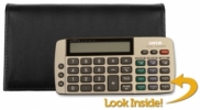 Black Tri-fold Checkbook Calculator Cover