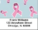 Pink Ribbon Background Address Labels