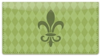 Green Fleur de Lis Checkbook Cover