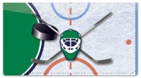Green & Blue Hockey Checkbook Cover