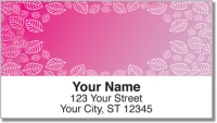 Pink Leaf Border Address Labels