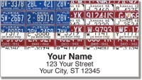 Americana License Plate Address Labels