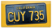 California License Plate Checkbook Cover