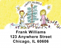 Happy Holidays: Tree Address Labels by Amy S. Petrik