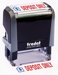 ''Deposit Only'' Message Stamp