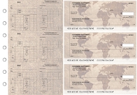 World Map Multi-Purpose Counter Signature Business Checks