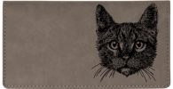 Tabby Cat Engraved Leather Cover