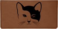 Yin Yang Kitty Engraved Leather Cover