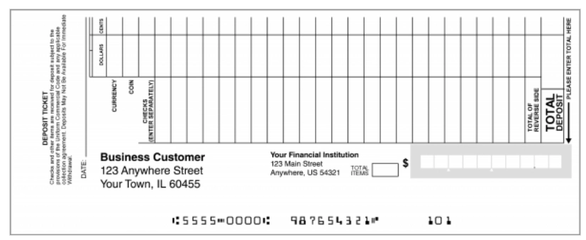 Business Deposit Slips