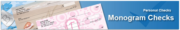 Order Floral Monogrammed Personal Checks featuring your personal initial letter