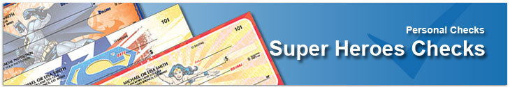 Order Super Heroes Checks Including Batman & Superman Checks