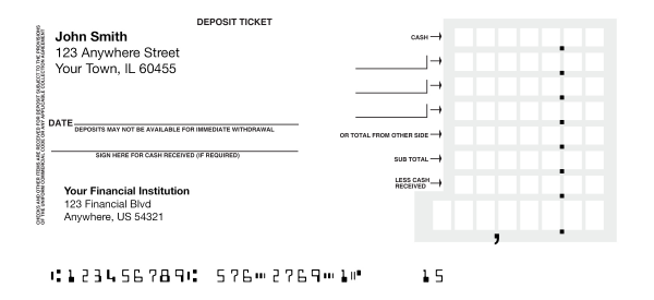 Personal Deposit Tickets