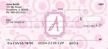 Pink Monogram Personal Checks