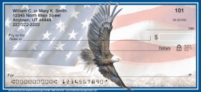 God Bless America Patriotic Eagle and Flag Checks