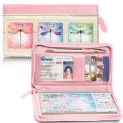 Learn more about Dragonflies Genuine Leather Zippered Checkbook Cover Wallet