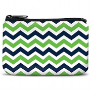 Blue and Green Chevron Coin Purse