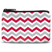 Red and Gray Chevron Coin Purse