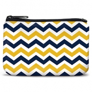 Blue and Gold Chevron Coin Purse