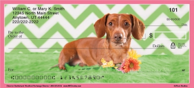 Chevron Dachshund Checks