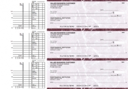 Burgundy Marble Multi Purpose Business Checks