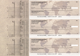 World Map Multi Purpose Designer Business Checks