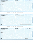 Teal Marble 3 Per Page Laser Checks