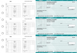 Teal Marble Multi-Purpose Corner Voucher Business Checks