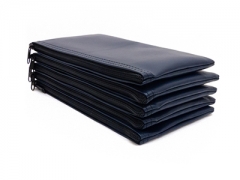 Navy Blue Zipper Bank Bag 5.5 X 10.5