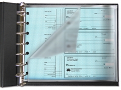 7-Ring Zippered Binder For 3-on-a-page Business Checks – Burgundy Leather-Look, EGPChecks