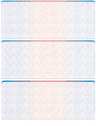 Blue Red Blank High Security 3 Per Page Laser Checks