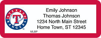 Click on Texas Rangers(TM) MLB(R) Return Address Label For More Details
