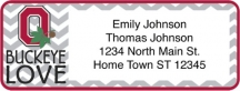 I Love Ohio State Chevron Return Address Label