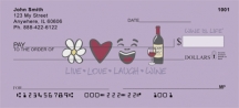 Live, Love, Laugh, Wine Is Life Checks