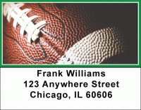 Click on Green & White Football Team Address Labels For More Details