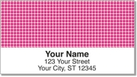Pink Houndstooth Address Labels