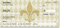 Gold Fleur de Lis Checks