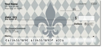 Silver Fleur de Lis Checks