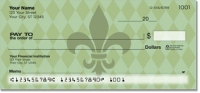 Green Fleur de Lis Checks