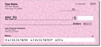 Pink Leaves Personal Checks