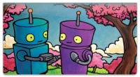 Robots In Love Checkbook Cover