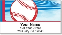 Red & Blue Baseball Fan Address Labels