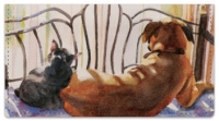 Click on Dog and Cat Painting Checkbook Cover For More Details