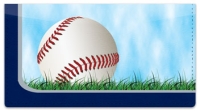 Silver & Blue Baseball Fan Checkbook Cover