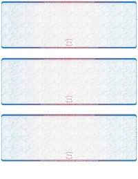 Blue Red Blank High Security 3 Per Page Laser Checks