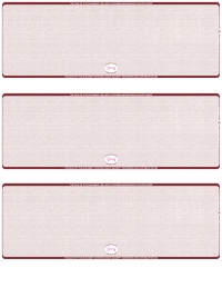 Burgundy Safety Blank High Security 3 Per Page Laser Checks