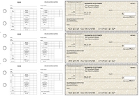 Tan Parchment Multi-Purpose Corner Voucher Business Checks